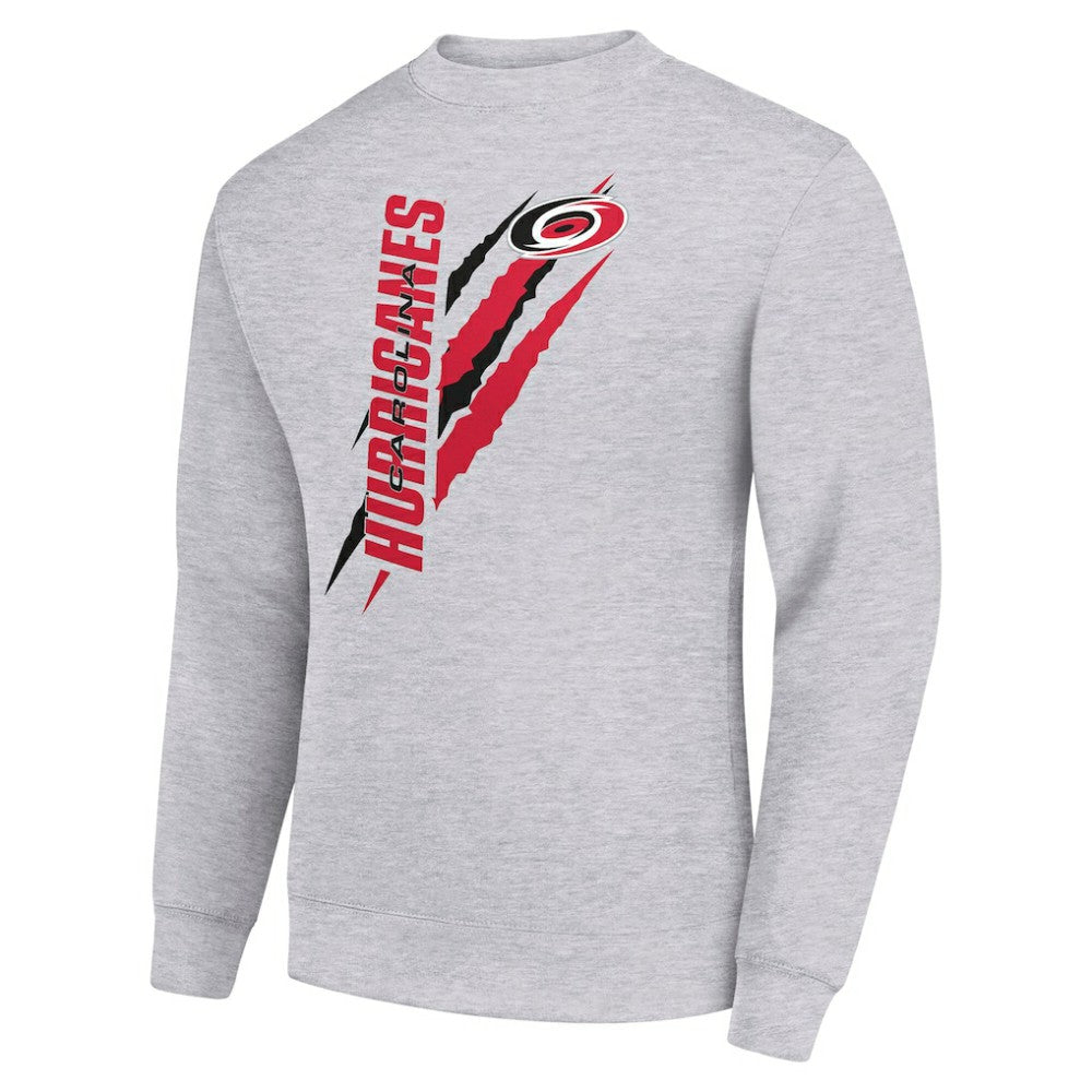 NHL Carolina Hurricanes Starter Color Scratch Pullover Sweatshirt - Heather Gray