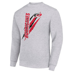 NHL Carolina Hurricanes Starter Color Scratch Pullover Sweatshirt - Heather Gray