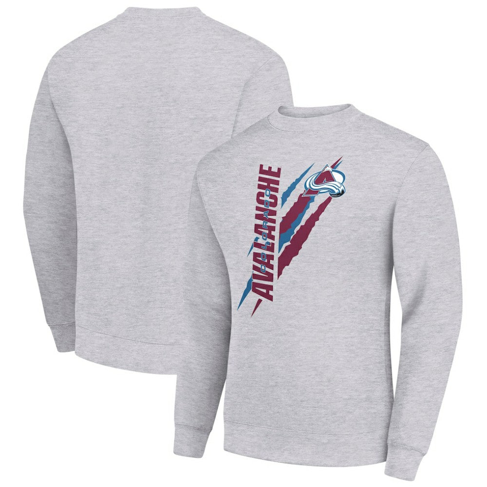 NHL Colorado Avalanche Starter Color Scratch Pullover Sweatshirt - Heather Gray