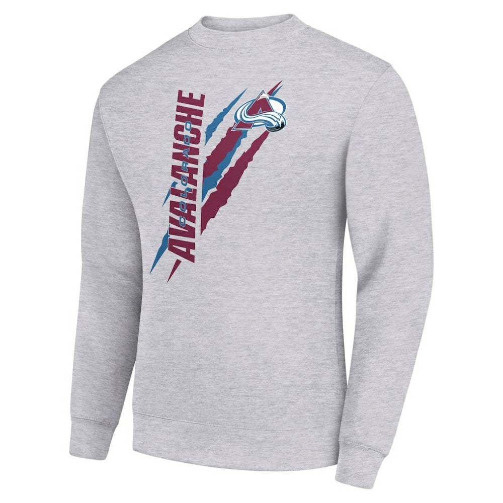 NHL Colorado Avalanche Starter Color Scratch Pullover Sweatshirt - Heather Gray