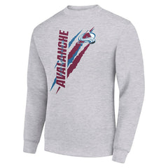NHL Colorado Avalanche Starter Color Scratch Pullover Sweatshirt - Heather Gray