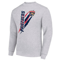 NHL Florida Panthers Starter Color Scratch Pullover Sweatshirt - Heather Gray