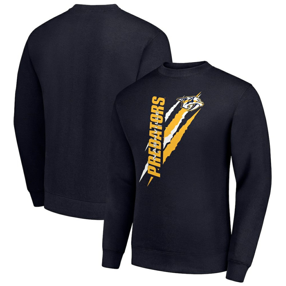 NHL Nashville Predators Starter Color Scratch Pullover Sweatshirt - Navy