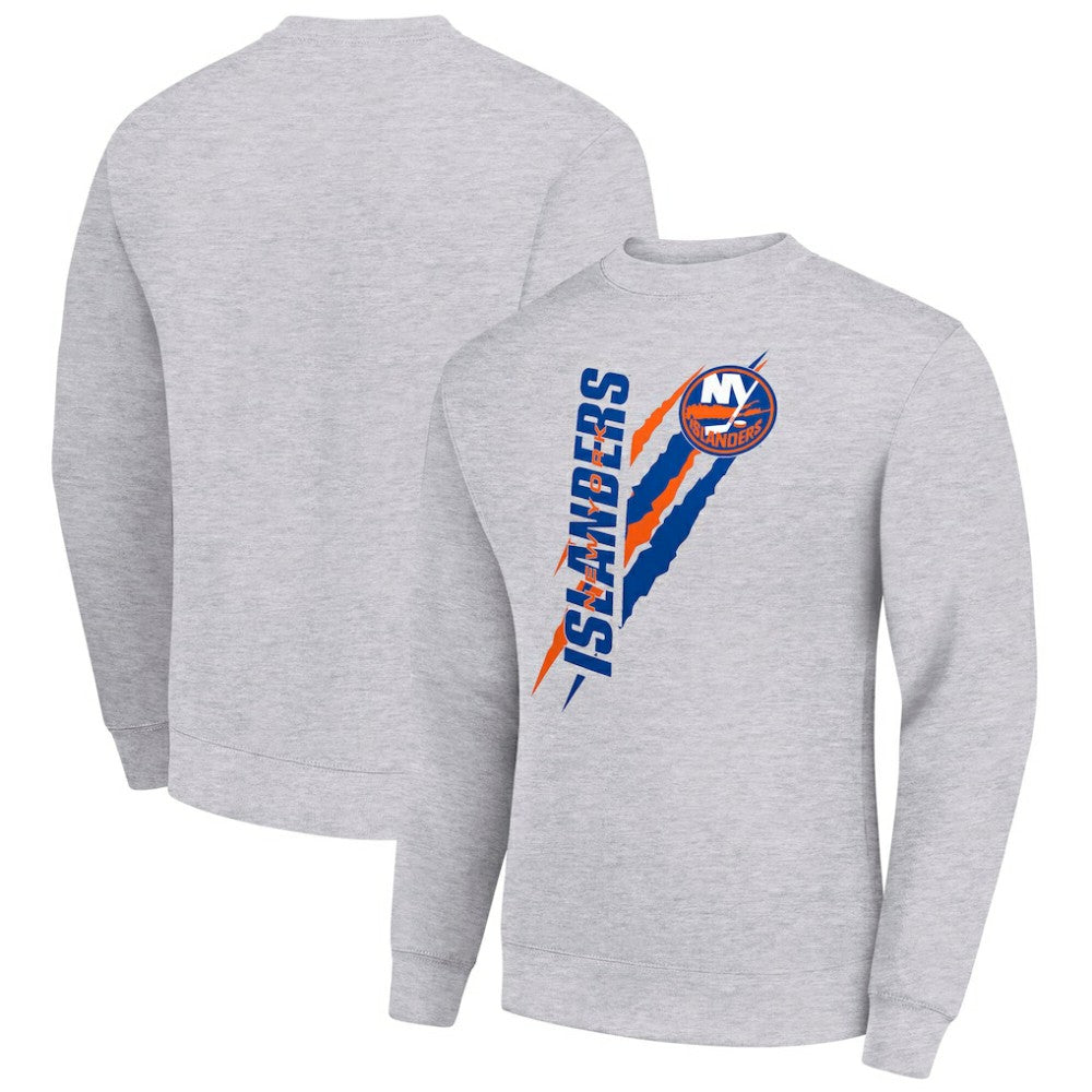 NHL New York Islanders Starter Color Scratch Pullover Sweatshirt - Heather Gray