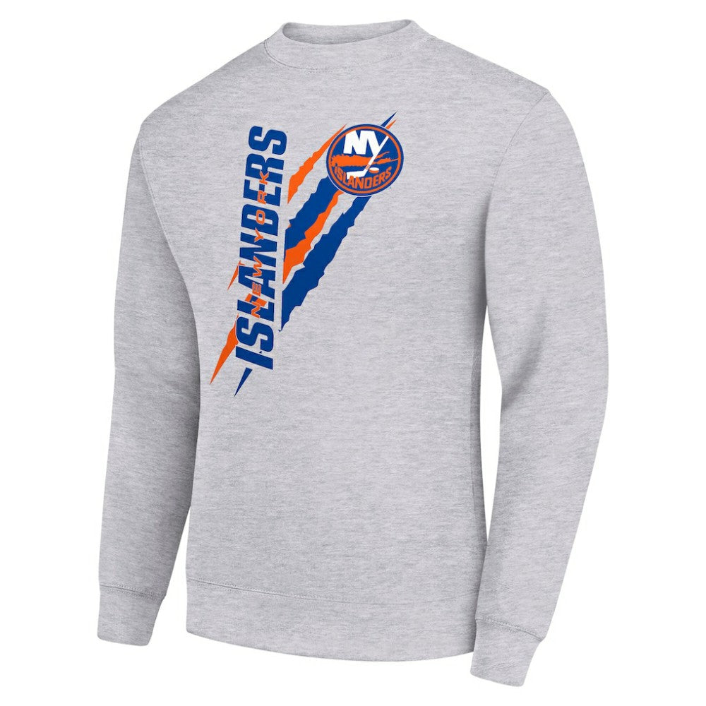 NHL New York Islanders Starter Color Scratch Pullover Sweatshirt - Heather Gray