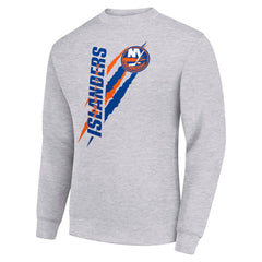 NHL New York Islanders Starter Color Scratch Pullover Sweatshirt - Heather Gray