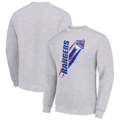 NHL New York Rangers Starter Color Scratch Pullover Sweatshirt - Heather Gray