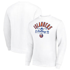 NHL New York Islanders Starter Stick And Puck Logo Fleece Pullover Sweatshirt - White