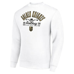 NHL Vegas Golden Knights Starter Stick And Puck Logo Fleece Pullover Sweatshirt - White