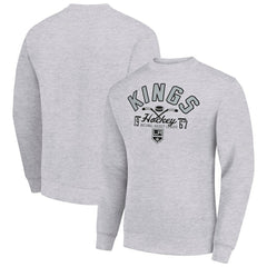 NHL Los Angeles Kings Starter Stick And Puck Logo Fleece Pullover Sweatshirt - Heather Gray