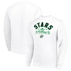 NHL Dallas Stars Starter Stick And Puck Logo Fleece Pullover Sweatshirt - White