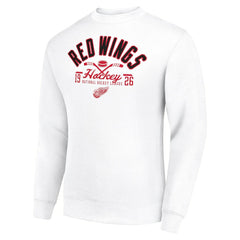 NHL Detroit Red Wings Starter Stick And Puck Logo Fleece Pullover Sweatshirt - White