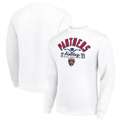 NHL Florida Panthers Starter Stick And Puck Logo Fleece Pullover Sweatshirt - White