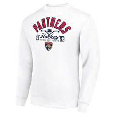 NHL Florida Panthers Starter Stick And Puck Logo Fleece Pullover Sweatshirt - White