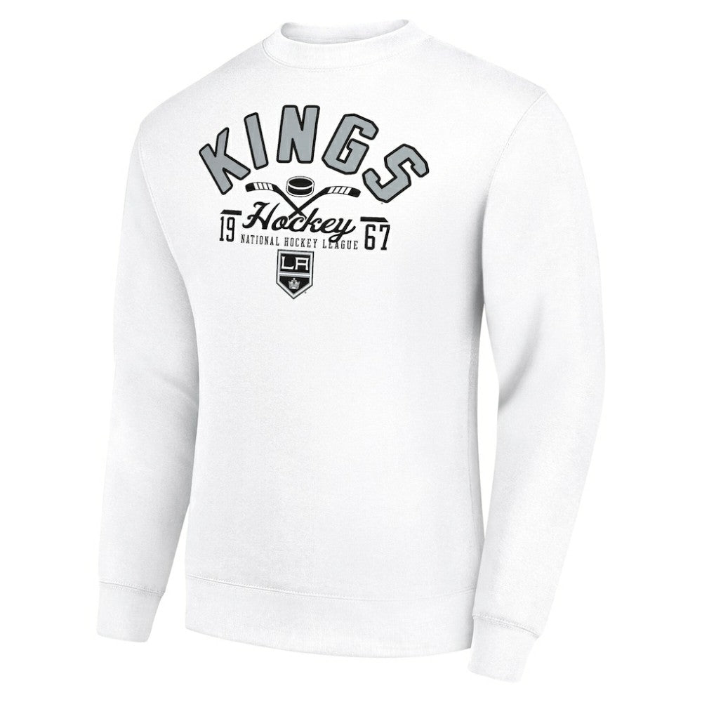 NHL Los Angeles Kings Starter Stick And Puck Logo Fleece Pullover Sweatshirt - White