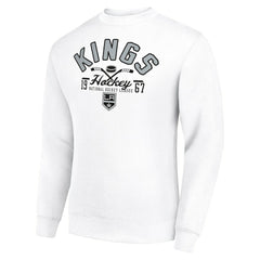 NHL Los Angeles Kings Starter Stick And Puck Logo Fleece Pullover Sweatshirt - White