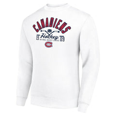 NHL Montreal Canadiens Starter Stick And Puck Logo Fleece Pullover Sweatshirt - White