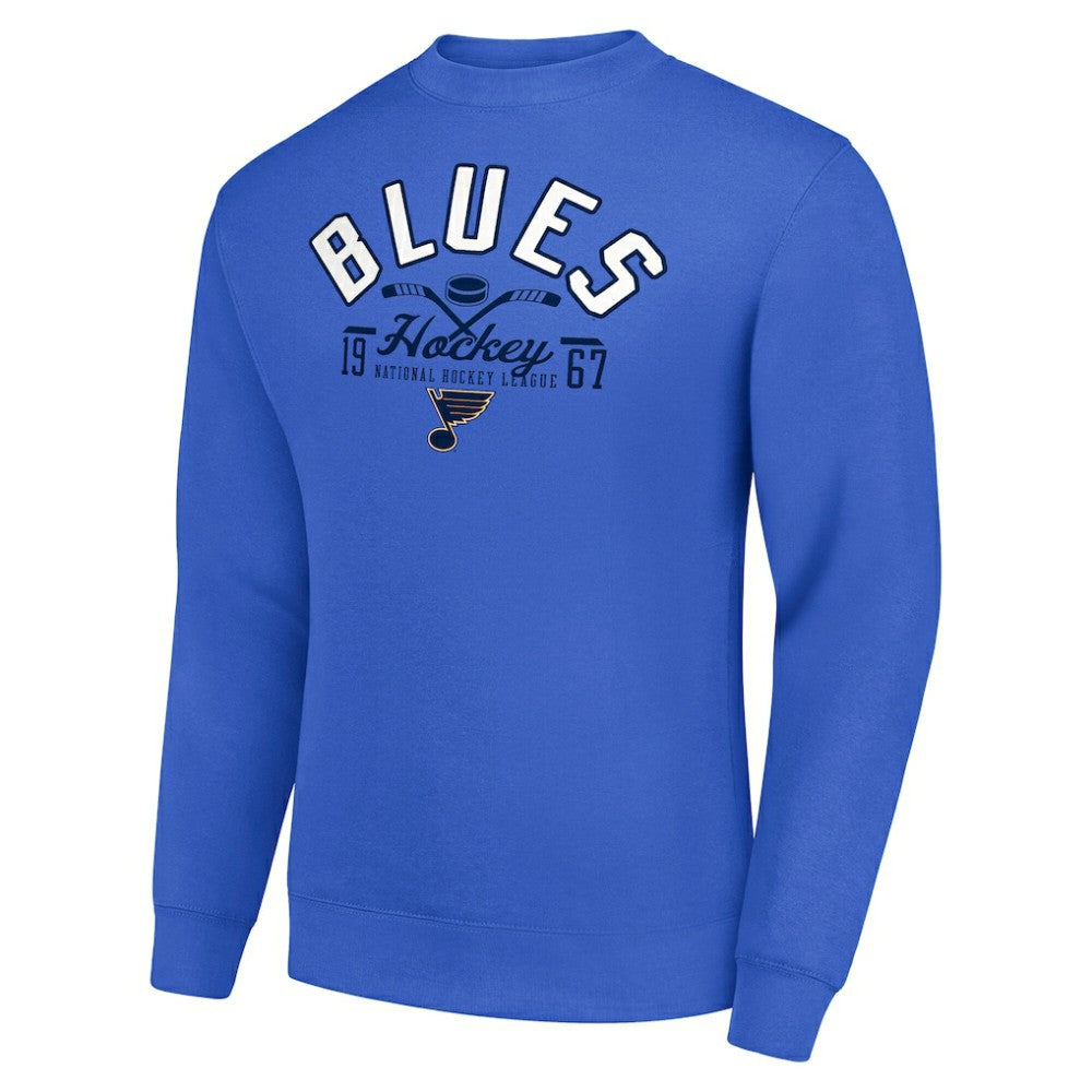 NHL St. Louis Blues Starter Stick And Puck Logo Fleece Pullover Sweatshirt - Royal