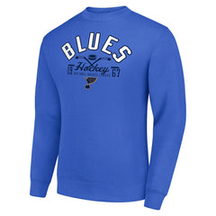 NHL St. Louis Blues Starter Stick And Puck Logo Fleece Pullover Sweatshirt - Royal