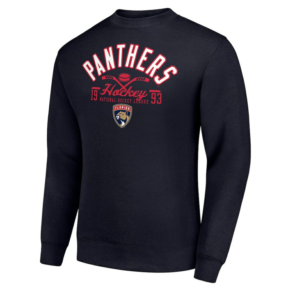 NHL Florida Panthers Starter Stick And Puck Logo Fleece Pullover Sweatshirt - Navy