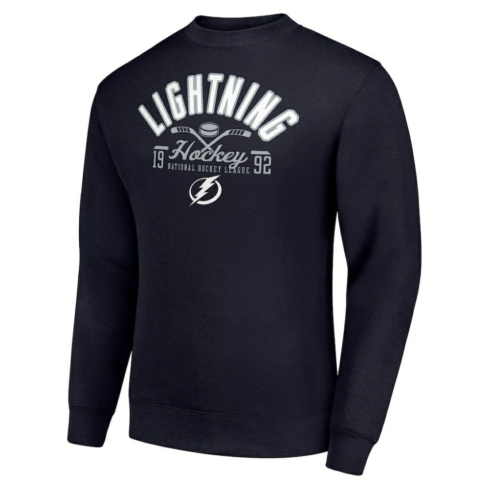 NHL Tampa Bay Lightning Starter Stick And Puck Logo Fleece Pullover Sweatshirt - Navy