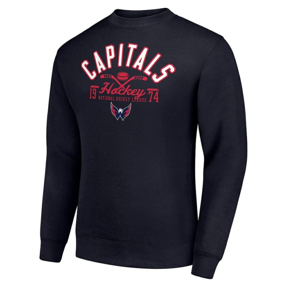 NHL Washington Capitals Starter Stick And Puck Logo Fleece Pullover Sweatshirt - Navy