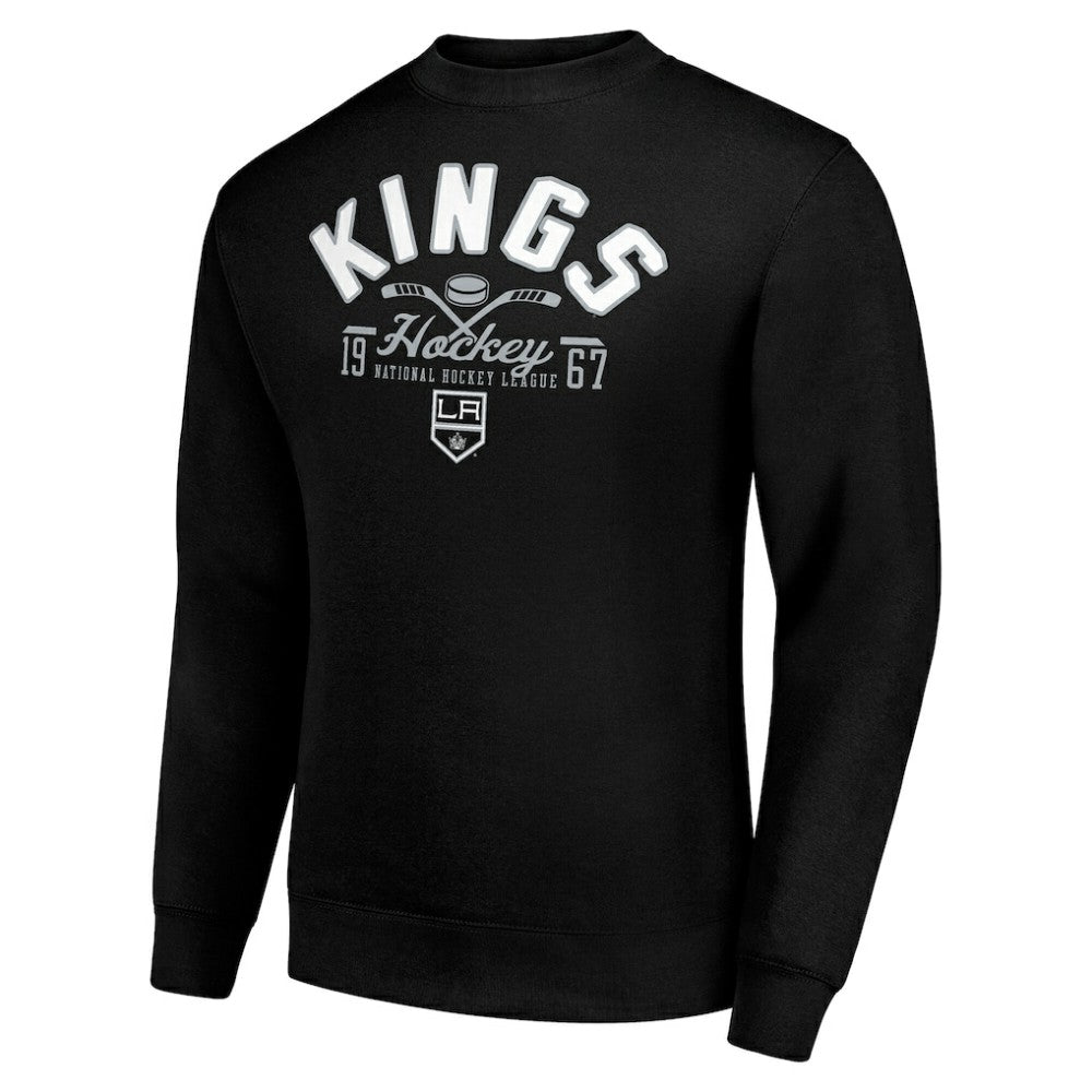 NHL Los Angeles Kings Starter Stick And Puck Logo Fleece Pullover Sweatshirt - Black