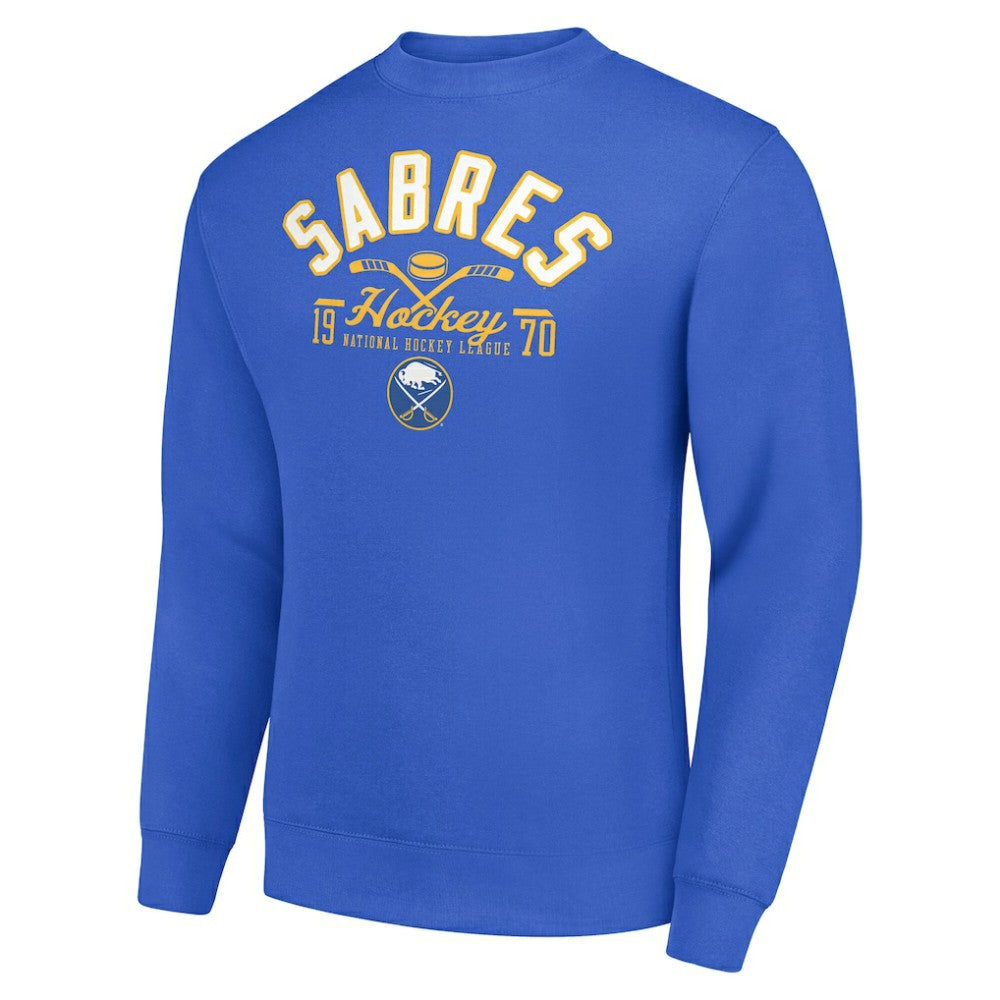 NHL Buffalo Sabres Starter Stick And Puck Logo Fleece Pullover Sweatshirt - Royal