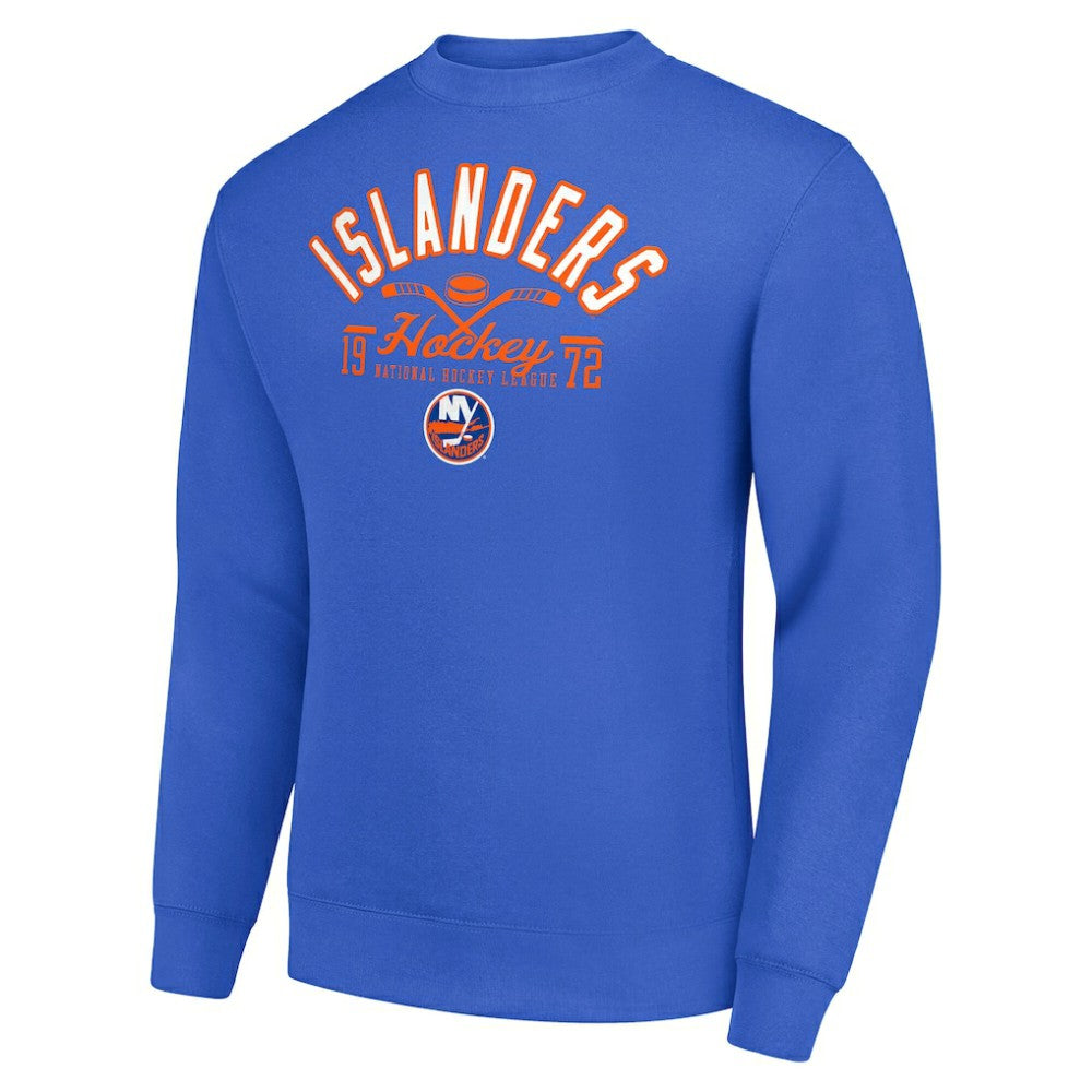 NHL New York Islanders Starter Stick And Puck Logo Fleece Pullover Sweatshirt - Royal