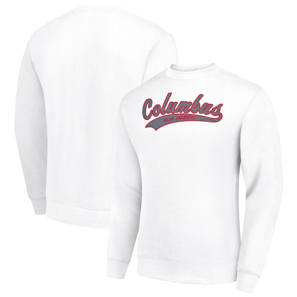 NHL Columbus Blue Jackets Starter  Tailsweep City Pullover Sweatshirt - White