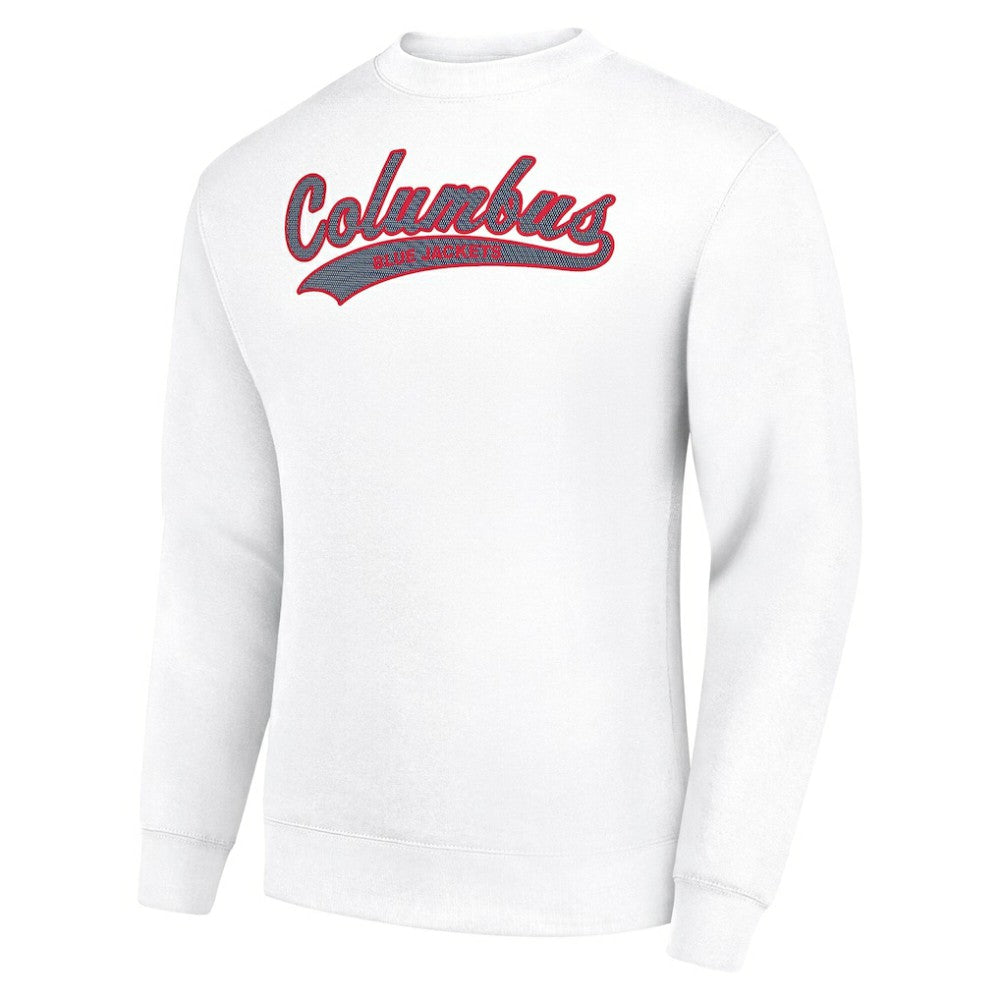 NHL Columbus Blue Jackets Starter  Tailsweep City Pullover Sweatshirt - White