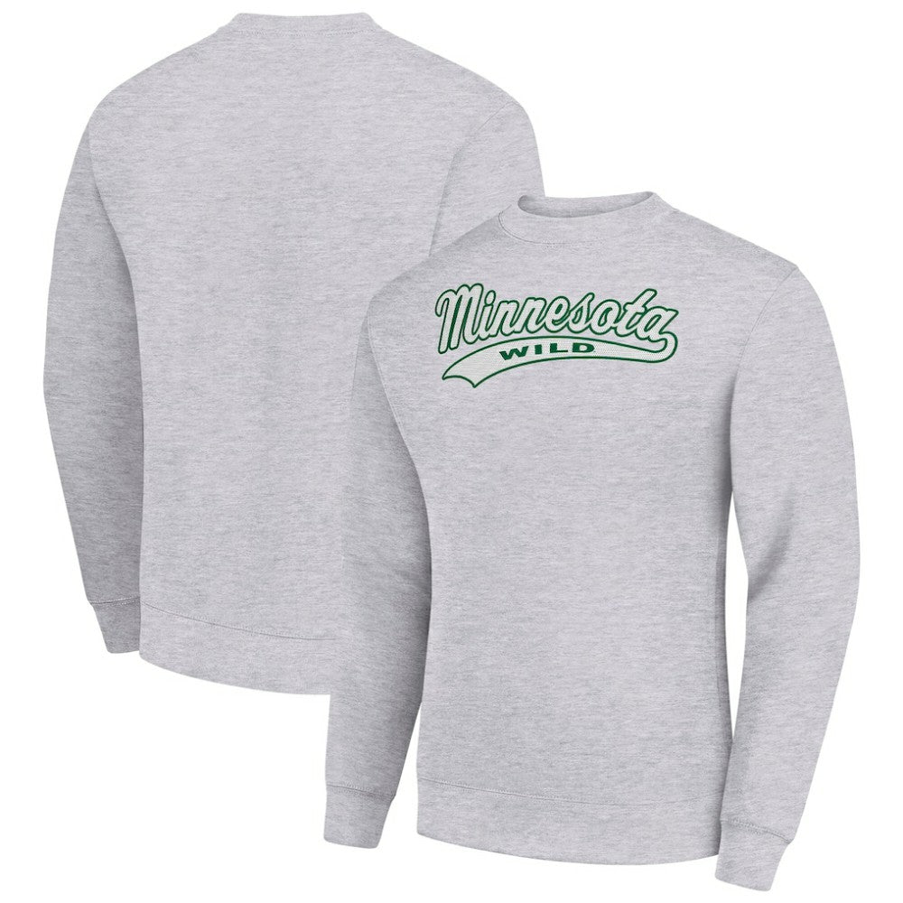 NHL Minnesota Wild Starter  Tailsweep City Pullover Sweatshirt - Heather Gray