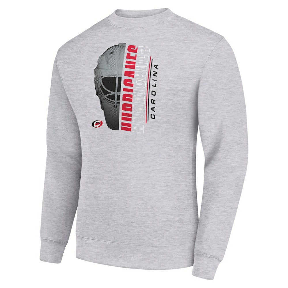 NHL Carolina Hurricanes Starter  Half Helmet Team Logo Pullover Sweatshirt - Heather Gray