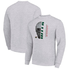 NHL Minnesota Wild Starter  Half Helmet Team Logo Pullover Sweatshirt - Heather Gray
