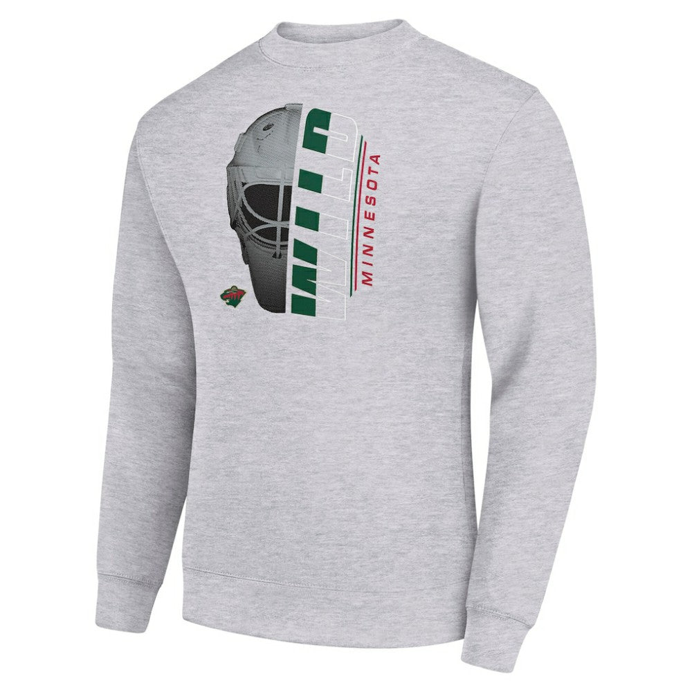 NHL Minnesota Wild Starter  Half Helmet Team Logo Pullover Sweatshirt - Heather Gray