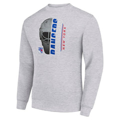 NHL New York Rangers Starter  Half Helmet Team Logo Pullover Sweatshirt - Heather Gray