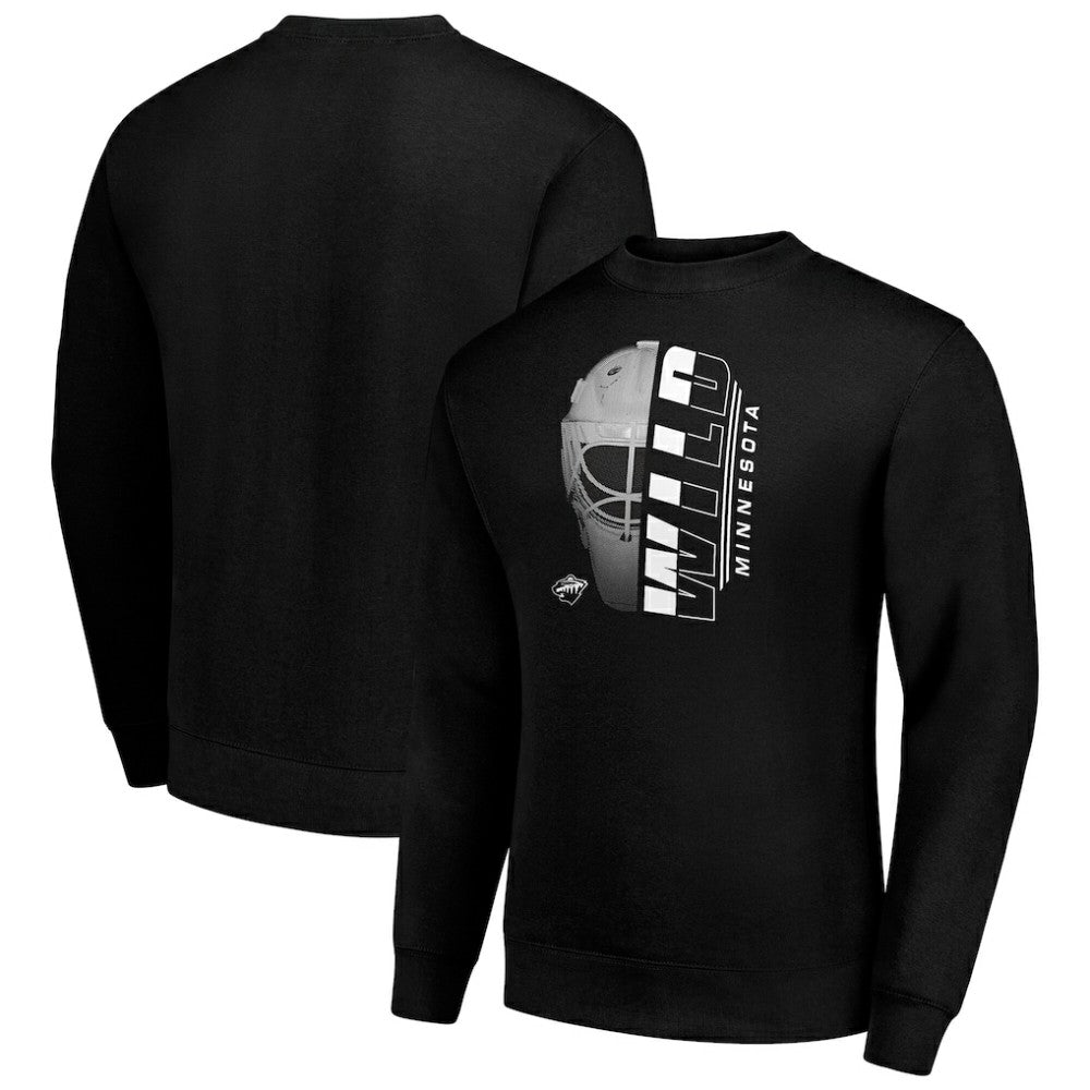 NHL Minnesota Wild Starter  Half Helmet Team Logo Pullover Sweatshirt - Black