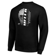 NHL Minnesota Wild Starter  Half Helmet Team Logo Pullover Sweatshirt - Black