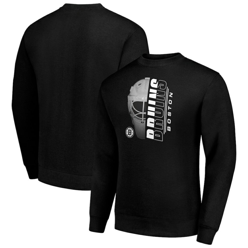 NHL Boston Bruins Starter  Half Helmet Team Logo Pullover Sweatshirt - Black