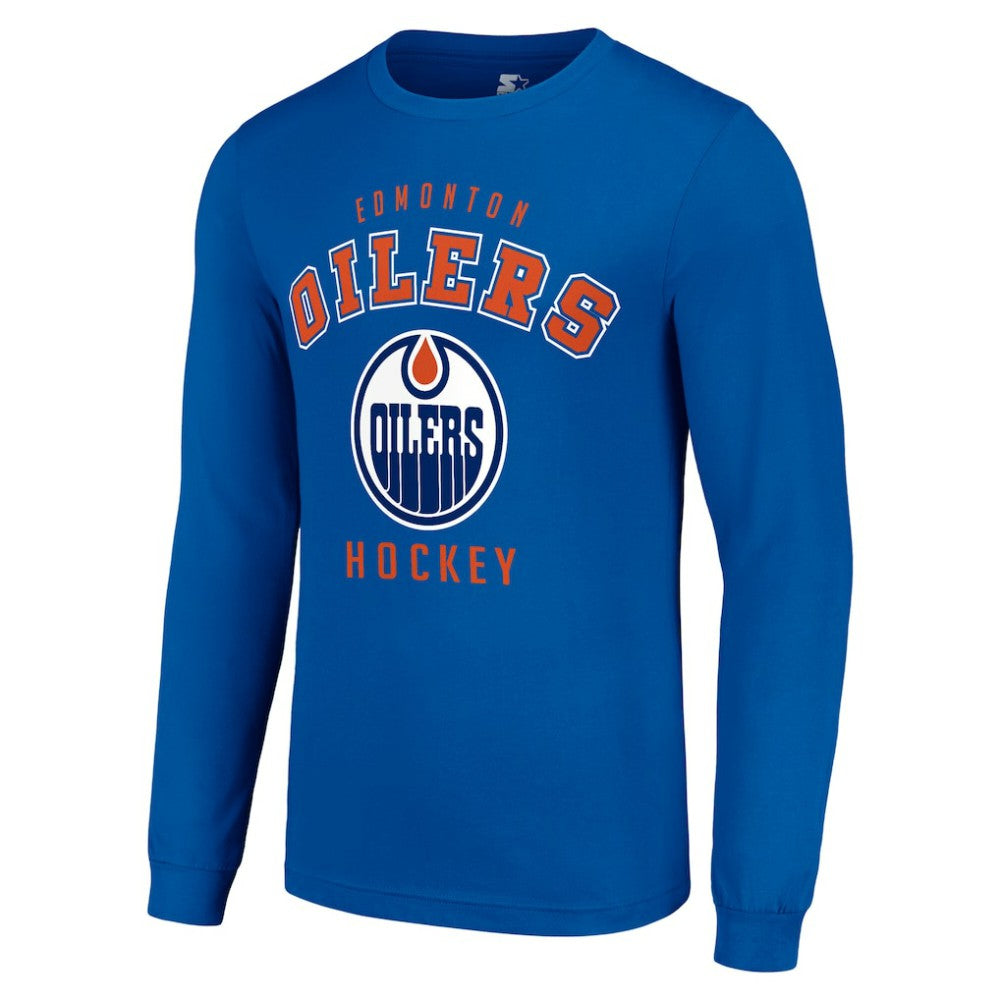 NHL Edmonton Oilers Starter Logo Long Sleeve T-Shirt - Royal