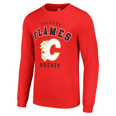 NHL Calgary Flames Starter Logo Long Sleeve T-Shirt - Red