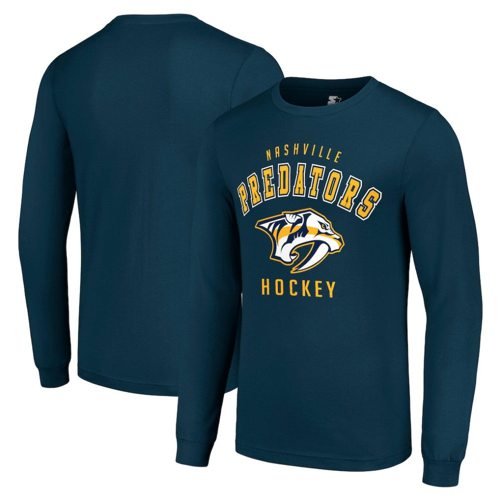 NHL Nashville Predators Starter Logo Long Sleeve T-Shirt - Navy