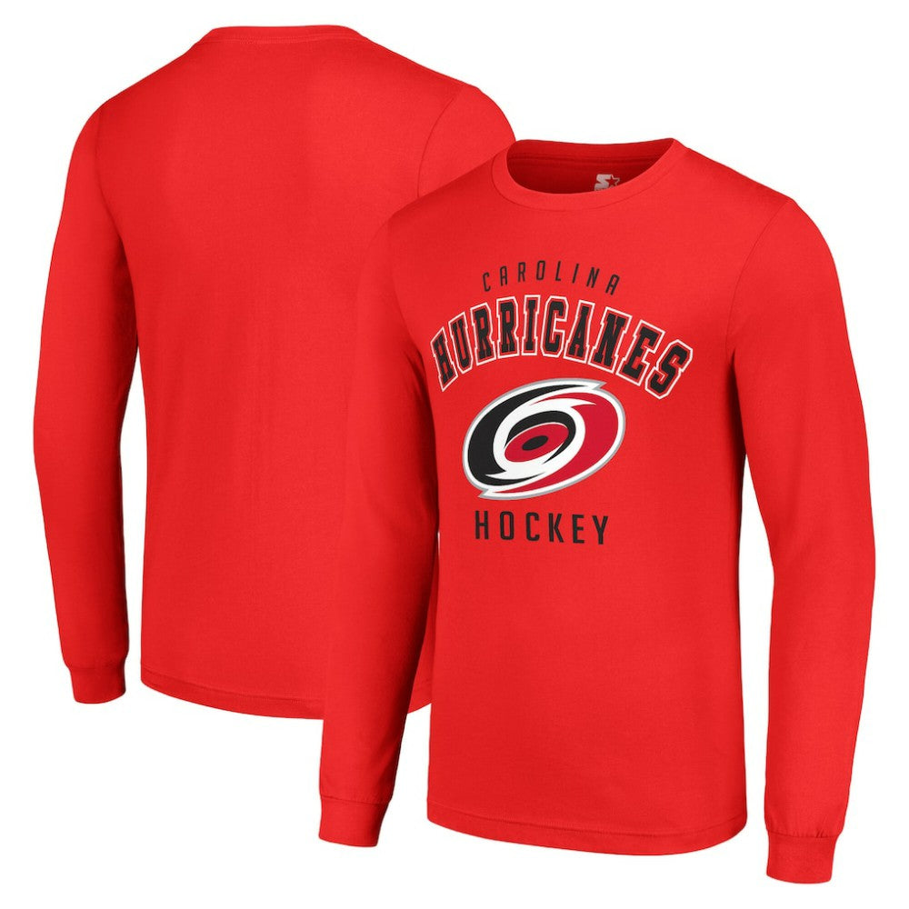 NHL Carolina Hurricanes Starter Logo Long Sleeve T-Shirt - Red