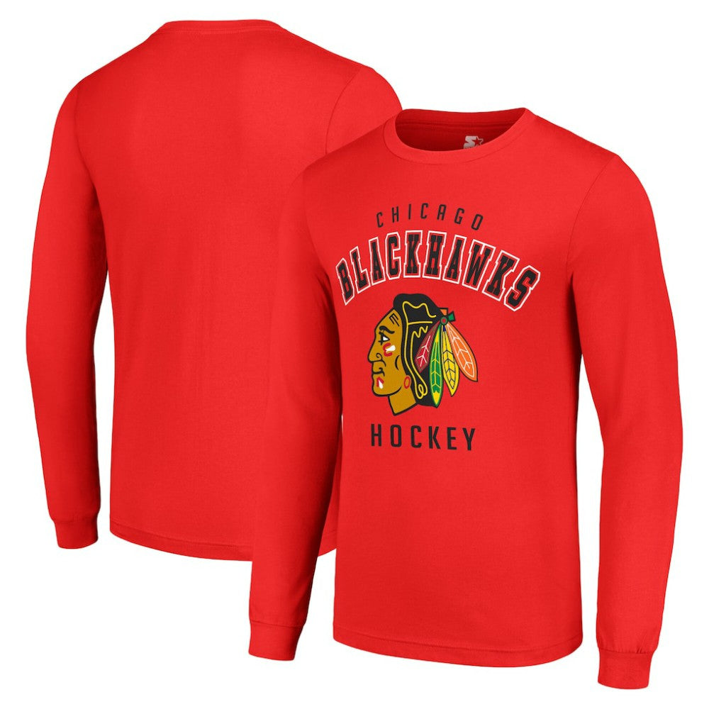 NHL Chicago Blackhawks Starter Logo Long Sleeve T-Shirt - Red