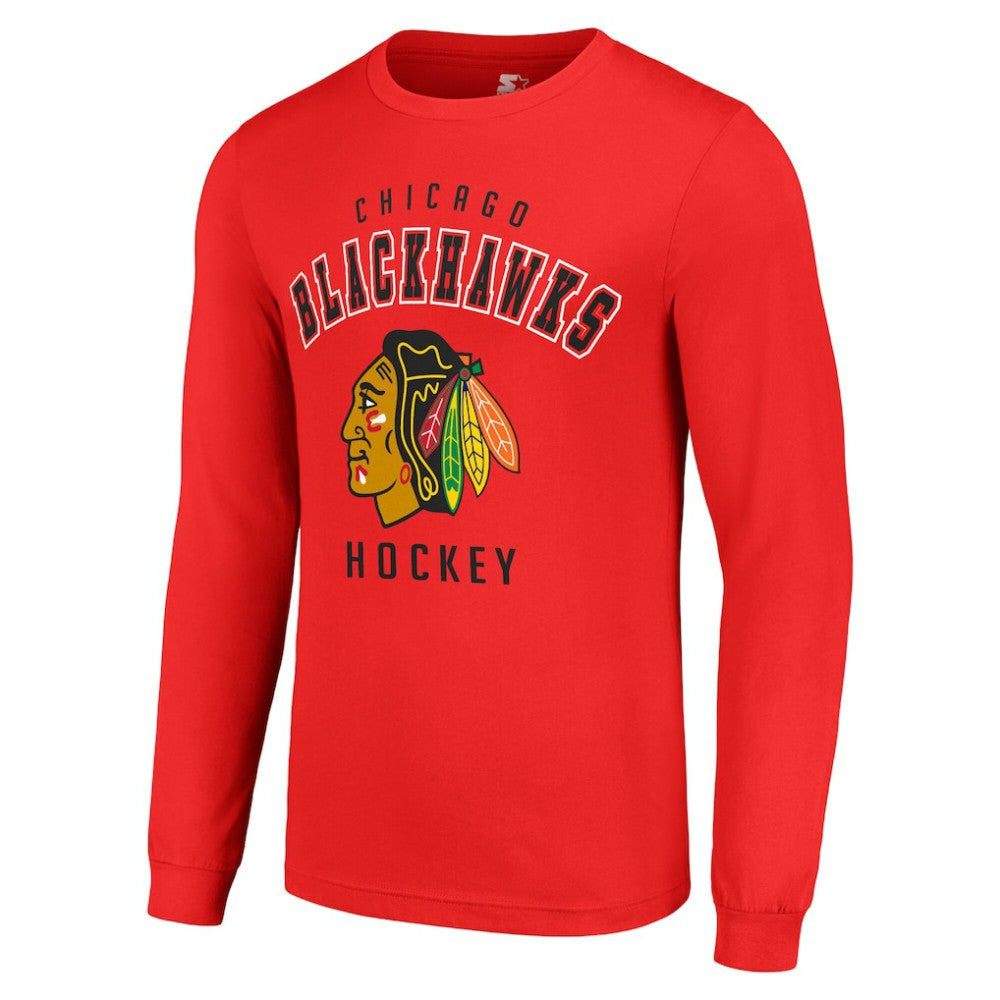 NHL Chicago Blackhawks Starter Logo Long Sleeve T-Shirt - Red