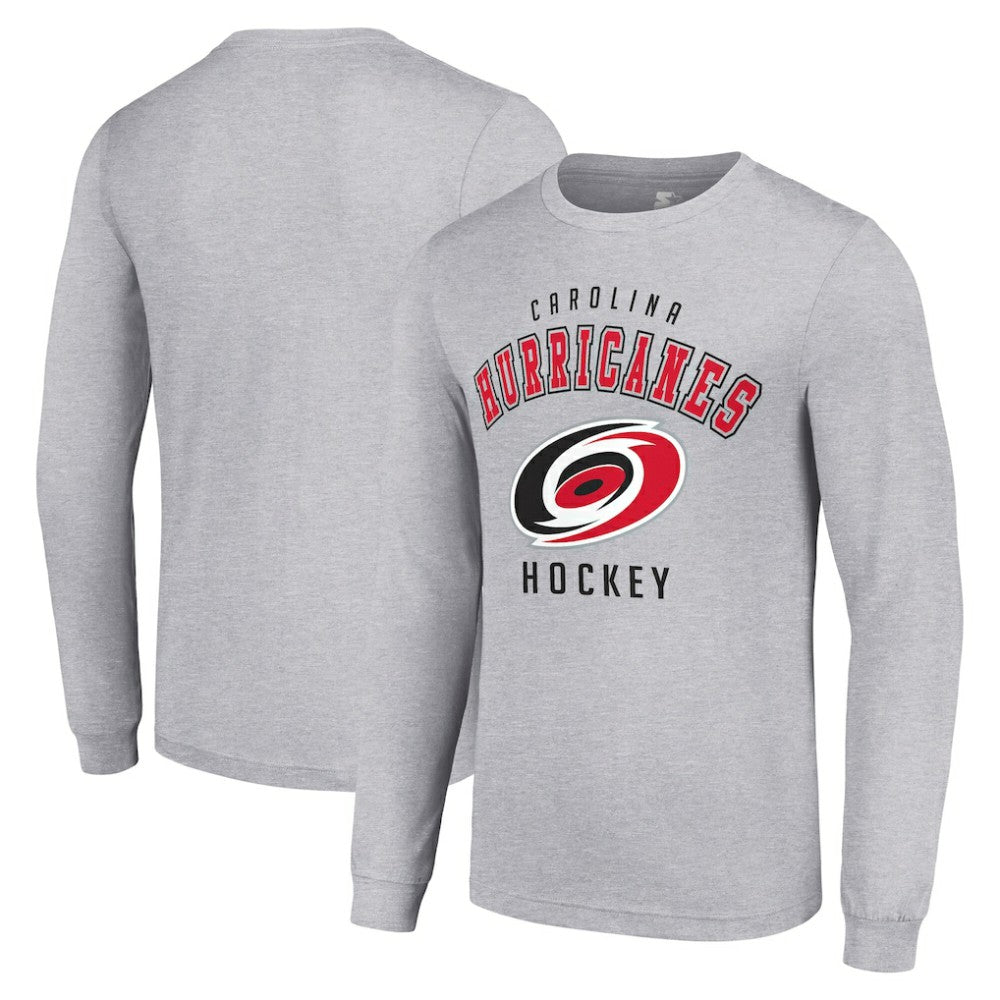 NHL Carolina Hurricanes Starter Logo Long Sleeve T-Shirt - Heather Gray