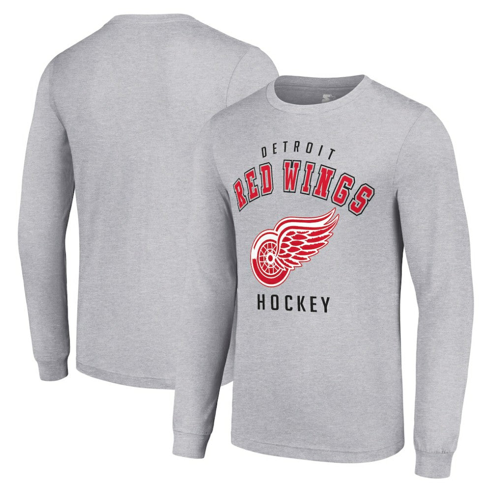 NHL Detroit Red Wings Starter Logo Long Sleeve T-Shirt - Heather Gray