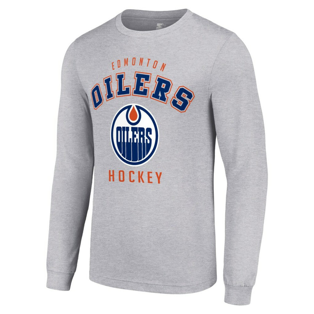 NHL Edmonton Oilers Starter Logo Long Sleeve T-Shirt - Heather Gray