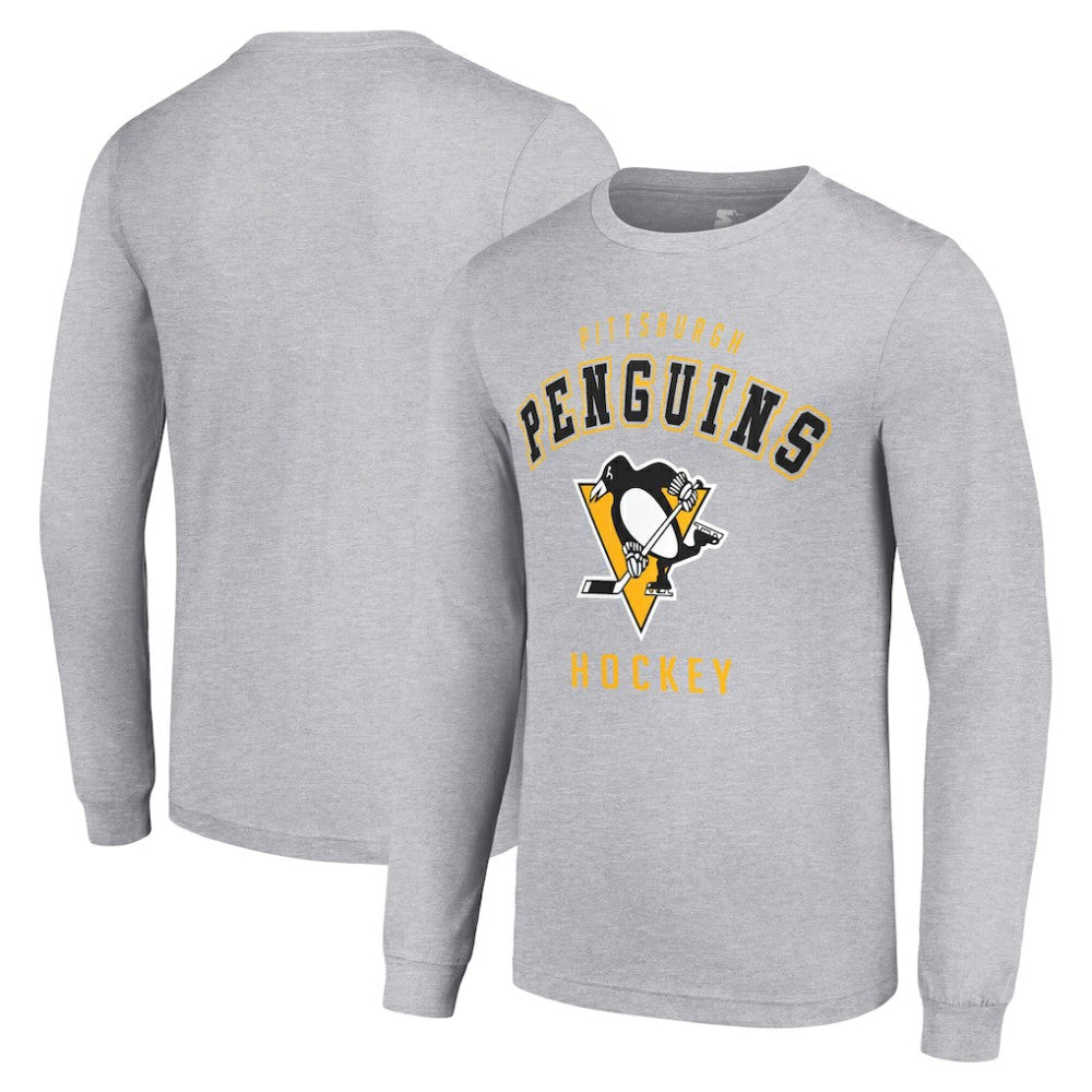 NHL Pittsburgh Penguins Starter Logo Long Sleeve T-Shirt - Heather Gray