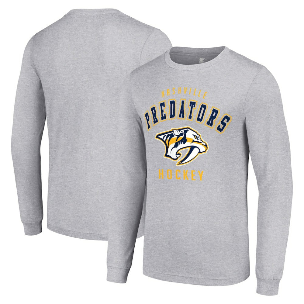 NHL Nashville Predators Starter Logo Long Sleeve T-Shirt - Heather Gray